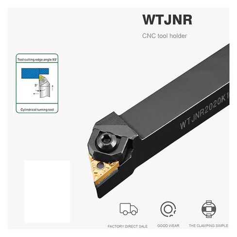 Indexable Lathe Carbide Insert 1PCS WTJNR2020K16 Hard Alloy External Triangul Turning Tool Holder Lathe Cutting Tools Bar in Saudi Arabia