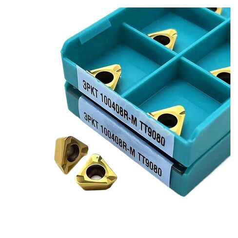 Indexable Lathe Carbide Insert 10PCS 3PKT100408R 3PKT150508R-M TT9080 Lathe Hard Alloy Tool External Turning Blade Use for Stainless Steel(3PKT100408R-M TT9080) in Kuwait