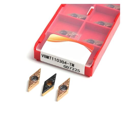 Indexable Lathe Carbide Insert 10PCS VBMT110304-TM GD7225 Hard Alloy External Turning Tool Lathe Applies to Stainless Steel in Kuwait
