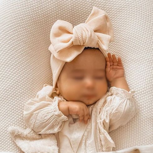 3 Pcs Baby Bows Headbands Infant Bowknot Hairbands Toddler Hair Bands Newborn Head Wraps Babies Hair Wraps Cute Elastic Hair Accessories for Baby Beige White Gray in Kuwait