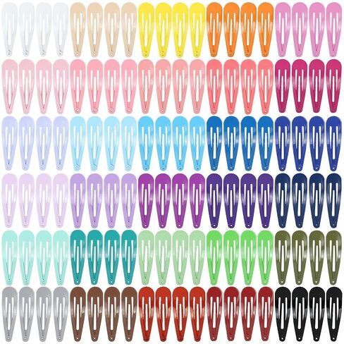 Cinaci 120 Pack 4cm/1.6" Small Blank Plain DIY Craft Silver Metal Snap Hair Clips Barrettes Non Slip Hairpins Grips Bang Hair Holders Accessories for Women Girls Teens Kids Toddlers in Kuwait