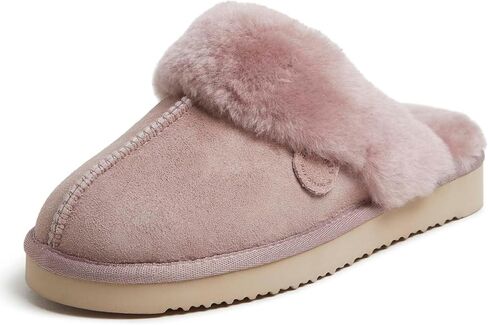 Dearfoams Women's Sydney Shearling Indoor/Outdoor Water Resistant Scuff Slipper in Kuwait