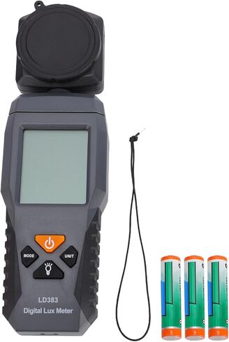 Digital Illuminance Meter 0 200000 Lx High Sensitivity Light Meter with 180° Rotating Sensor Backlit LCD Handheld Ambient Temperature Measurer for Plants Photography Film Cameras in Kuwait