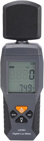 Digital Illuminance Meter 0 200000 Lx High Sensitivity Light Meter with 180° Rotating Sensor Backlit LCD Handheld Ambient Temperature Measurer for Plants Photography Film Cameras in Kuwait