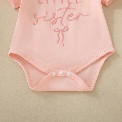 Newborn Girl Clothes Little Sister Summer Outfit Cotton Short Sleeve Romper Shorts Headband Baby Infant Toddler Girl Outfits in Kuwait