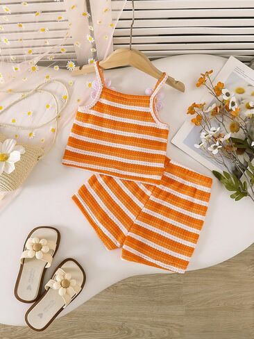 Infant Toddler Baby Girl Clothes Outfits,2 Pieces Cute Summer Tank Tops+Shorts Set in Kuwait