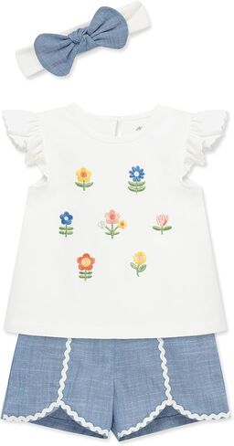 Little Me Clothes for Baby Girls' Play Set with Headband, 12 Months - 4 Toddler in Kuwait