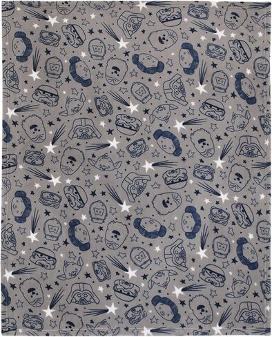 Star Wars Welcome to the Galaxy Navy and Gray Princess Leia, R2-D2, Chewbacca, and C-3PO Super Soft Toddler Blanket in Kuwait