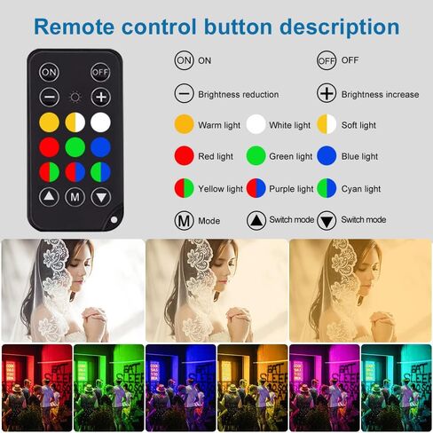 LED Light Sticks RGB Light Wand, Photography Light Stick LED Video Lighting Kit 9 Color Modes, with 26.2" to 78.7" Tripods, Adjustable 3200K-5600K, Pack of 2 [Upgraded] in Kuwait
