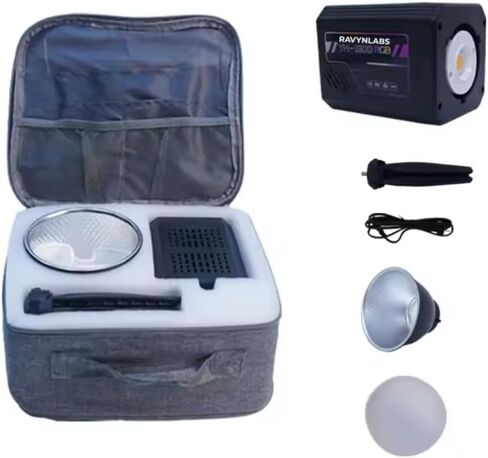 100W Pro RGB Portable LED Photography Light, 18600mAh Built-in Battery, 20 Effects 3200-6500K Adjustable Color Temperature COB Continuous Output Lighting, Handheld Spotlight w Carrying Case in Kuwait