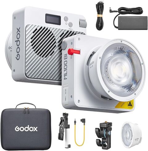 Godox ML100Bi Kit2 Pocket LED Video Light 120W Bi-Color Photography Fill Light 2800K-6500K CRI97+ TLCI98+ APP Control 11 Lighting Effects Godox Mount for Vlog Live Streaming Photography in Kuwait