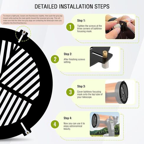 Alstar Bahtinov Mask Focusing Mask FM200mm - Bundle with - Guide Scope Upgrated 70mm in Kuwait