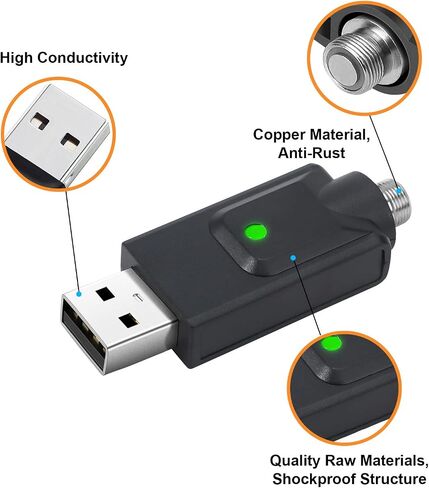 3-Pack Smart USB Thread Charger, Intelligent Battery Charger with LED Conversion Indicator Light, Fast Charging Overcharge Protection for Household Wireless Soldering Iron, Black in Kuwait