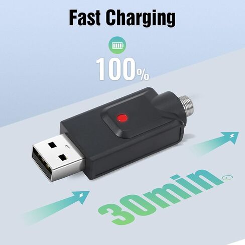 3-Pack Smart USB Thread Charger, Intelligent Battery Charger with LED Conversion Indicator Light, Fast Charging Overcharge Protection for Household Wireless Soldering Iron, Black in Kuwait