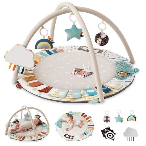 Blissful Diary Baby Play Gym, 5 Development Zones Activity Tummy Time Mat | 5 Sensory Toys, Stage-Based Motor & Sensory Development, Washable Playmat, Easy Setup, Newborn Essentials, Baby Shower Gift in Kuwait