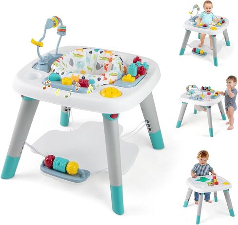 BABY JOY 6-in-1 Baby Activity Center, Baby Jumper & Interactive Play Table with 360° Rotating Seat, Detachable Toys & Music, Montessori-Inspired Design, Activity Center for Infant Toddlers 6-36 Months in Kuwait