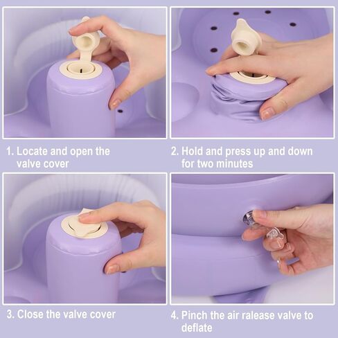 AirSwim Inflatable Baby Seat, Inflatable Baby Chair with Built-in Pump | Blow Up Baby Chair for Babies 3 Months and Up, Baby Sit Up Chair Floor Sofa for Learning to Sit, Palying, Camping, Purple in Kuwait