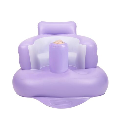 AirSwim Inflatable Baby Seat, Inflatable Baby Chair with Built-in Pump | Blow Up Baby Chair for Babies 3 Months and Up, Baby Sit Up Chair Floor Sofa for Learning to Sit, Palying, Camping, Purple in Kuwait