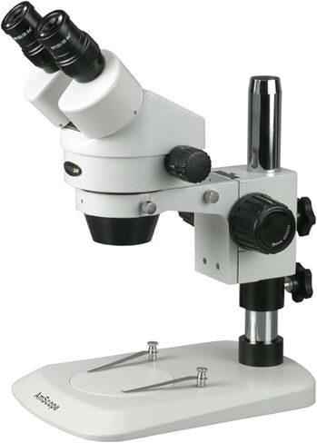 AmScope SM-1BN Professional Binocular Stereo Zoom Microscope, WH10x | 7X-45X Magnification Range 0.7X-4.5X Zoom Objective WH10x Eyepiece in Kuwait