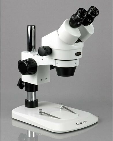 AmScope SM-1BN Professional Binocular Stereo Zoom Microscope, WH10x | 7X-45X Magnification Range 0.7X-4.5X Zoom Objective WH10x Eyepiece in Kuwait