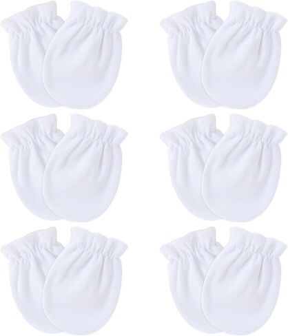 Baby Mittens 0-6 Months No Scratch 100% Cotton Gloves for Newborn Boys Girls in Kuwait