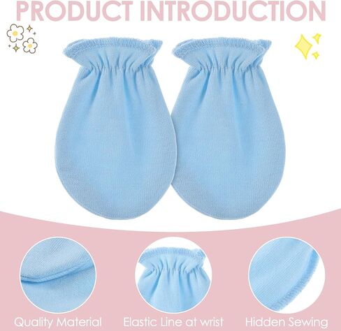 8 Pairs Baby Mittens Newborn No Scratch Mittens Newborn 0-6 Months Cotton Wrist Gloves Infant Toddler Mitten in Kuwait