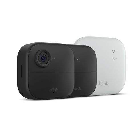 Blink Outdoor 4 XR + 1-Year Plus plan - Wireless smart security camera, two-year battery life, extended range. Sync Module XR included — 2 camera system in Kuwait