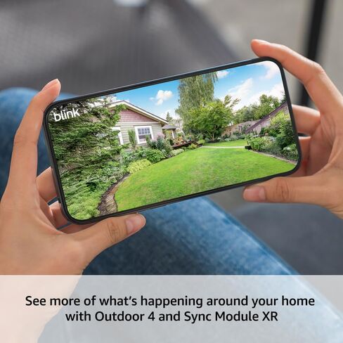 Blink Outdoor 4 XR + 1-Year Plus plan - Wireless smart security camera, two-year battery life, extended range. Sync Module XR included — 2 camera system in Kuwait