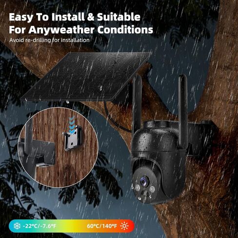 4G LTE Cellular Security Camera 2 Pack, Built-in SIM Card, Solar Powered | No WiFi Needed, 2K Color Night Vision, 360° View, for Jobsite & Off-Grid Areas, Motion Detection, 2-Way Audio, Easy Setup in Kuwait