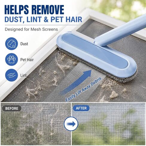 2026 New Window Screen Cleaning Brush, 4-in-1 Multi-Functional Cleaning Tool, Screen Cleaning Brush, Mesh Screen Cleaner, Gentle for Cleaning Dust and Hair in Kuwait