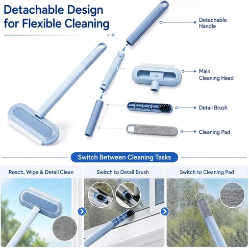 2026 New Window Screen Cleaning Brush, 4-in-1 Multi-Functional Cleaning Tool, Screen Cleaning Brush, Mesh Screen Cleaner, Gentle for Cleaning Dust and Hair in Kuwait