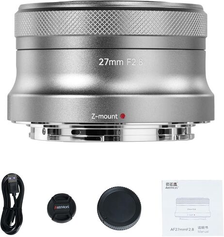 AstrHori AF 27mm F2.8 Auto Focus APS-C Frame Camera Lens Ultra-Compact Pancake Lens,Large Aperture,Prime Mirrorless Camera Lens for Nikon Z Mount ZFC,Z30,Z50,etc(Grey) in Kuwait