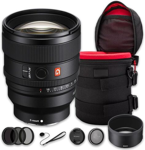 Sony FE 85mm f/1.4 GM II Lens Bundle | G Master Portrait Prime with Fast f/1.4 Aperture, Advanced Optics & Fast AF | Great for Portraits & Weddings (SEL85F14GM2) + Filter Kit + Case + Cap Keeper in Kuwait
