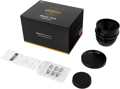 7artisans 35mm T2.0 Large Aperture Full Frame Cine Lens Compatible for Canon R Mount, Manual Focus Low Distortion Cinema Lens Mirrorless Cameras for Canon R RP R5 R6,Black in Kuwait