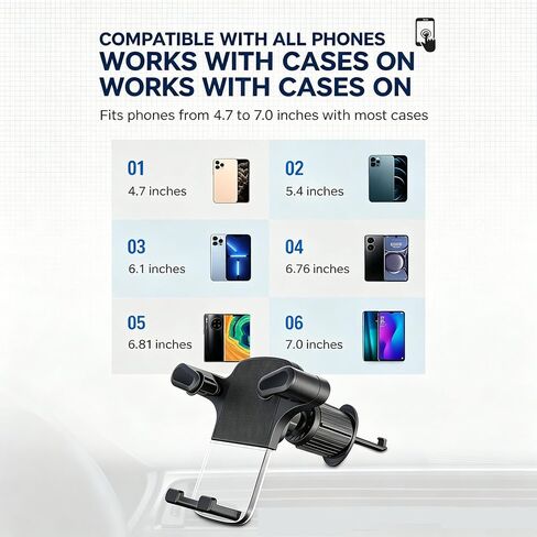 Car Phone Holder for Cadillac Escalade EXT Lyriq OPTIQ, One-Hand Operation Car Phone Mount for Air Vent, Anti-Shake 360° Rotation for Navigation and Daily Driving in Kuwait