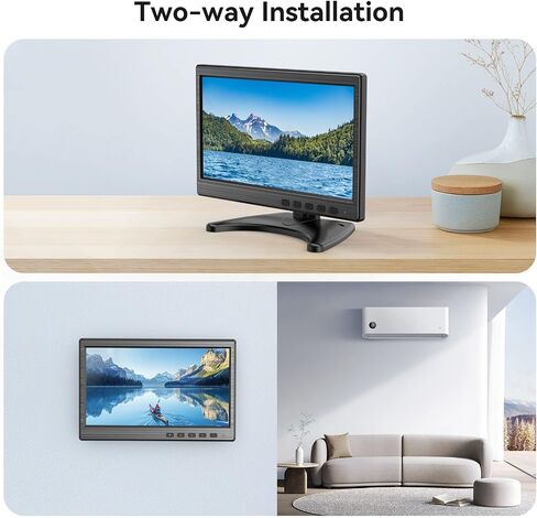 10.1-Inch Security Monitor with HDMI VGA BNC AV Inputs | 1024×600 LCD Display, Built-in Speakers, VESA 75×75mm, 24/7 Operation, Compatible with DVR, NVR, CCTV, PC in Kuwait