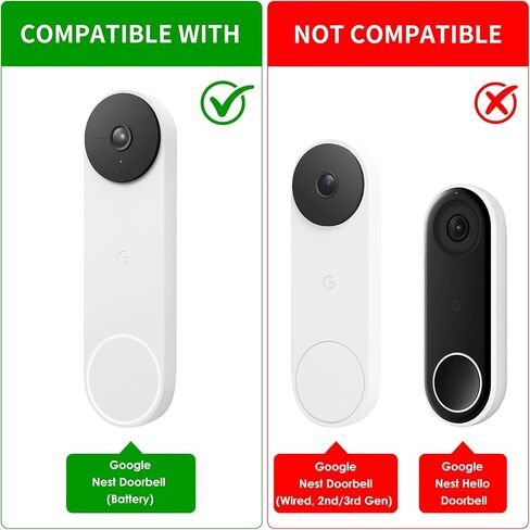 Anti-Theft Doorbell Mount for Google Nest Doorbell Battery, No Drill Video Doorbell Mount Adjustable Mounting Bracket for Nest, Fully Metal Damage Free Door Camera Mount for Apartment Rentals Home in Kuwait