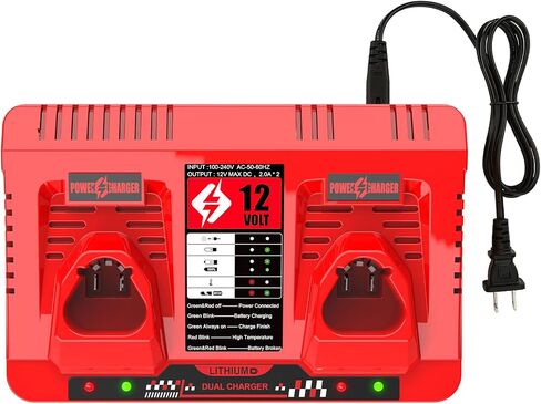 energup 2Pack 6500mAh 12V Replacement for Mil-Waukee Battery 12Volt + Charger Kit, for 48-11-2440 48-11-2411 48-11-2410, with a 48-59-2401 Charger for 12Volt Battery Charger in Kuwait