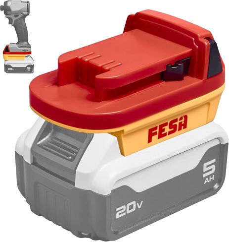 FESA DeWalt to Milwaukee Compatible Battery Adapter | Convert a 20V DeWalt Battery to Use with Milwaukee 18V Cordless Power Tools - Dual Color Body for Easy Identification in Kuwait