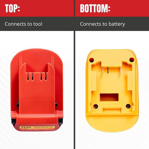 FESA DeWalt to Milwaukee Compatible Battery Adapter | Convert a 20V DeWalt Battery to Use with Milwaukee 18V Cordless Power Tools - Dual Color Body for Easy Identification in Kuwait