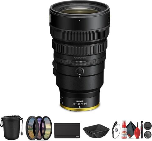 Nikon NIKKOR Z 28-135mm f/4 PZ Lens (20127) Bundle | For Professional Videography and Photography + Cleaning Kit + Cap Keeper + Pouch in Kuwait