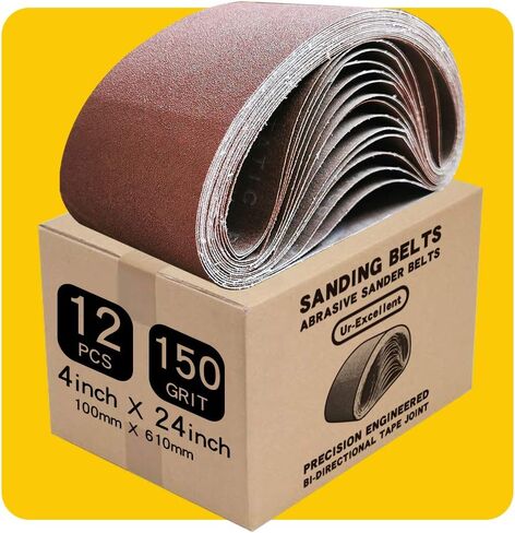 4 x 24 Inch 80 Grit Sanding Belt | Premium Aluminum Oxide Sanding Belt | Premium Sander Sandpaper – 12 Pack in Kuwait