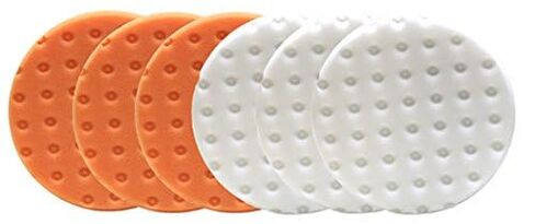 Smart Foam Pads Dual Action 5.5 inch Cut and Polish Combo (3-White, 3-Orange, 5.5 inch) | Perform 2-Step Compounding/Polishing Automotive Paint Correction Detail with Ease! in Kuwait
