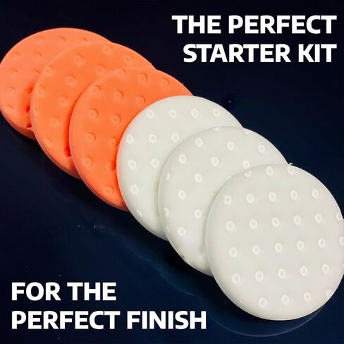 Smart Foam Pads Dual Action 5.5 inch Cut and Polish Combo (3-White, 3-Orange, 5.5 inch) | Perform 2-Step Compounding/Polishing Automotive Paint Correction Detail with Ease! in Kuwait