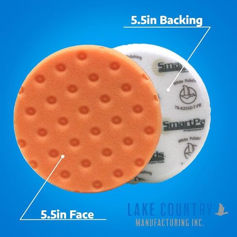 Smart Foam Pads Dual Action 5.5 inch Cut and Polish Combo (3-White, 3-Orange, 5.5 inch) | Perform 2-Step Compounding/Polishing Automotive Paint Correction Detail with Ease! in Kuwait