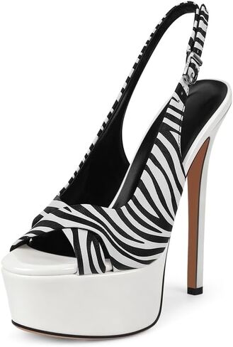 Only maker Stilettos Heels Platform Slingback PeepToe Sandals in Kuwait