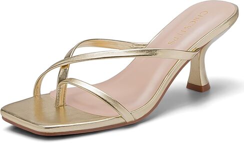 Women's Strappy Kitten Heels Flip Flops Sandals,Square Open Toe Thong Heels for Party, Wedding, Vacation in Kuwait