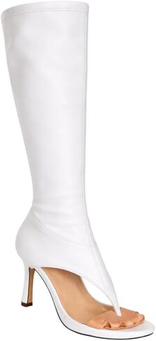 Women's Open Toe Thong Sandals Knee High Heel Sandal Boots in Kuwait