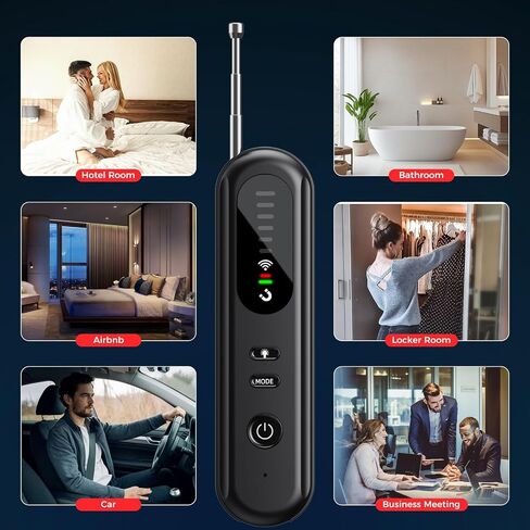 Hidden-camera-detectors-gps tracker detector-Upgraded-bug detector & camera finder-anti-spy camera finder-mini RF signal scanner-portable spy device detector for travel, office/hotel/car/home-black in Kuwait