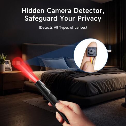Upgraded Multi-Function Hidden Camera Detector - Precision Detection, GPS Tracker Detector, Anti-Spy RF Detector & Camera Finder for Airbnb, Hotels, Travel, and Fitting Rooms in Kuwait